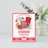 All Star Baseball Red Budget Uitnodiging voor verj (Staand voorkant)