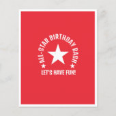 All Star Baseball Red Budget Uitnodiging voor verj (Achterkant)