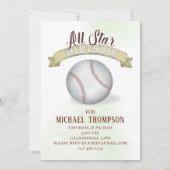 All Star Baseball Simple Cute Birthday Party Kaart (Voorkant)