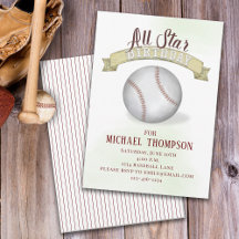All Star Baseball Simple Cute Birthday Party
