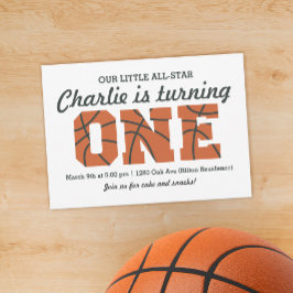 All-Star Basketbal Eerste Verjaardagsuitnodiging Kaart