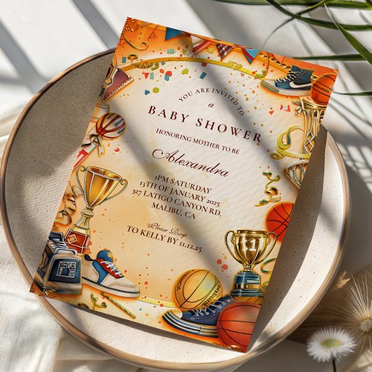 All Star Basketball Baby Shower Kaart