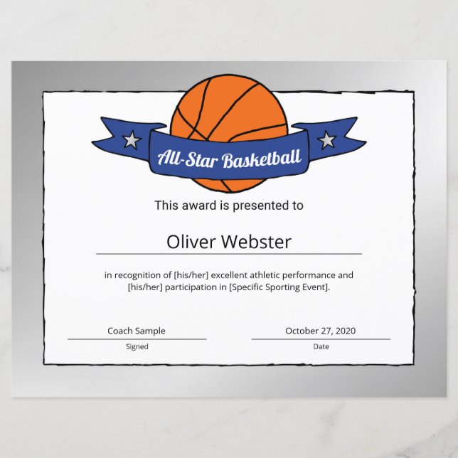 All-Star Basketball Player Award - Basketball Awar (Voorkant)