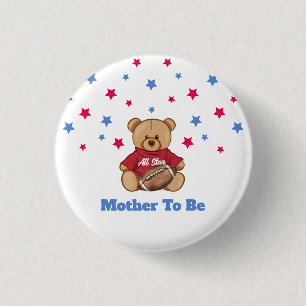 All Star Beer Voetbal Moeder Wordt Baby Shower  Ronde Button 3,2 Cm