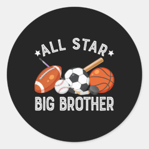 All Star Big Brother Van De Verjaardag Sketll Voet Ronde Sticker