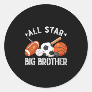 All Star Big Brother Van De Verjaardag Sketll Voet Ronde Sticker