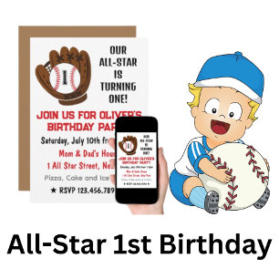 All-Star Birthday die de 1ste van een jongen draai Kaart