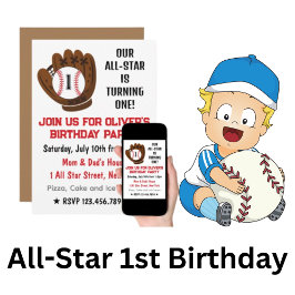All-Star Birthday die de 1ste van een jongen draai Kaart