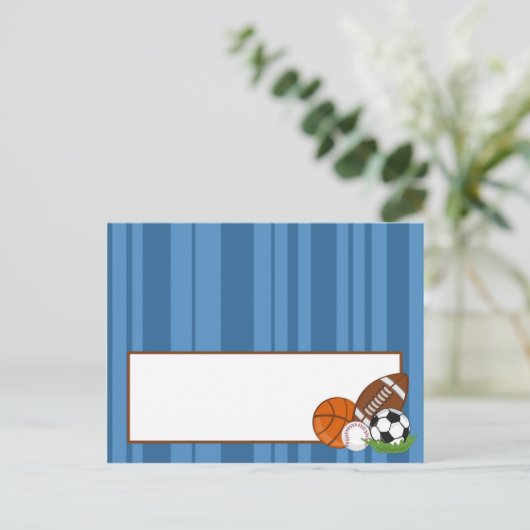All-Star Blue schrijfbare plaatskaart Briefkaart (Staand voorkant)