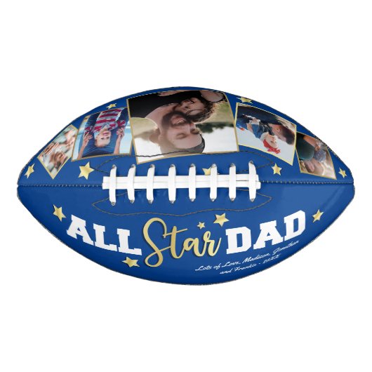 All-Star Dad Vaderdag Photo Blue American Football (Voorkant)