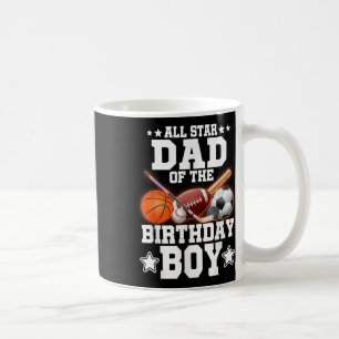 All Star Dad van de verjaardag Boy Basketbal Voetb Koffiemok