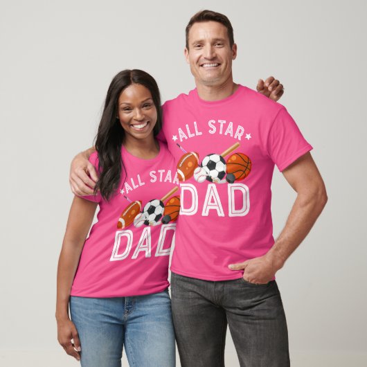 All Star Dad van de verjaardag Boy Basketbal Voetb T-shirt (Unisex)