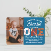 All-Star First Birthday Uitnodiging (Staand voorkant)