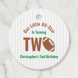 All-Star Football 2e verjaardag Bedankjes Labels