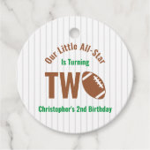 All-Star Football 2e verjaardag Bedankjes Labels (Voorkant)