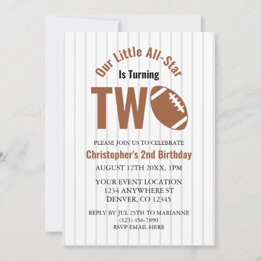 All-Star Football 2e verjaardag Kaart (Voorkant)
