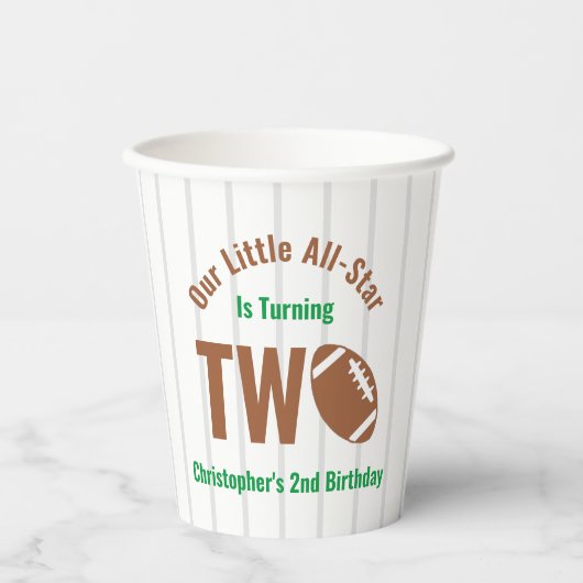 All-Star Football 2e verjaardag Papieren Bekers (Voorkant)