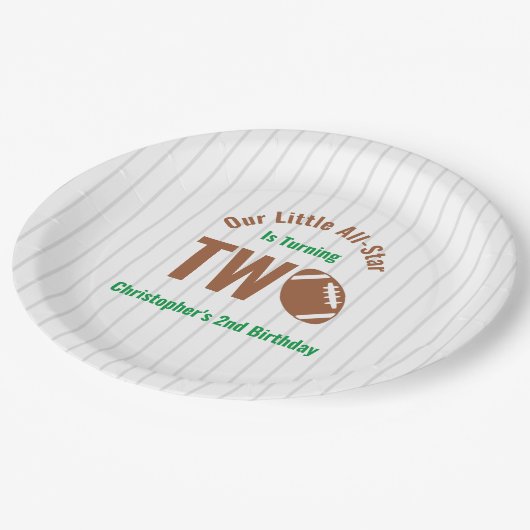 All-Star Football 2e verjaardag Papieren Bordje (Gekanteld)