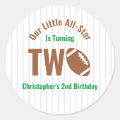 All-Star Football 2e verjaardag Ronde Sticker (Voorkant)