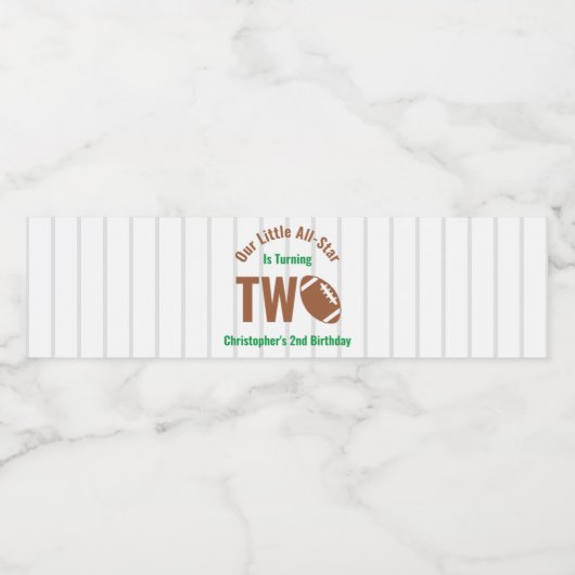 All-Star Football 2e verjaardag Waterfles Etiket (Enkel label)