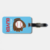 All-Star Gepersonaliseerde Jongen Honkbal Bagagelabel (Achterkant horizontaal)