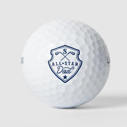 All Star Golfen Dad Navy Monogram Golf Club Crest Golfballen (Voorkant)