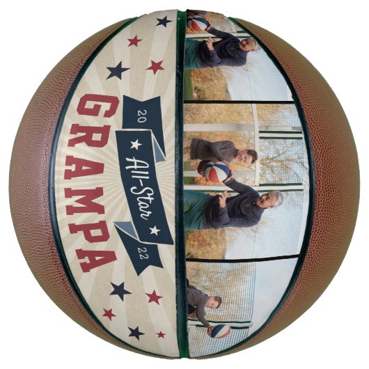 All-Star Grampa Custom Photo Grandpa Basketbal (Verticaal)