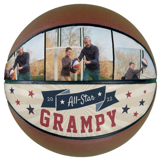 All-Star Grampy Custom Photo Grandpa Basketbal (Voorkant)