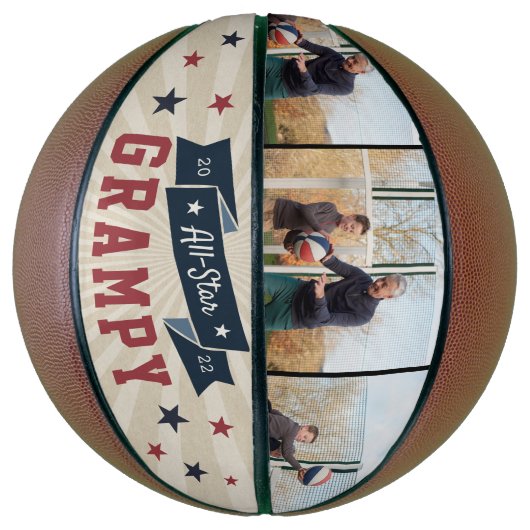 All-Star Grampy Custom Photo Grandpa Basketbal (Verticaal)