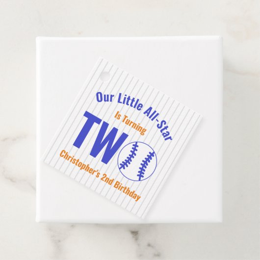 All-Star Honkbal 2e Verjaardag Bedankjes Labels (In situ)