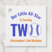 All-Star Honkbal 2e Verjaardag Bedankjes Labels (Voorkant)