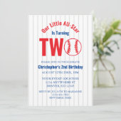 All-Star Honkbal 2e Verjaardag Kaart (Staand voorkant)