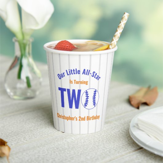 All-Star Honkbal 2e Verjaardag Papieren Bekers (Insitu)
