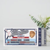 All Star Honkbal Baby Shower Ticket Uitnodiging (Staand voorkant)