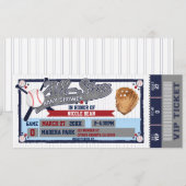 All Star Honkbal Baby Shower Ticket Uitnodiging (Voorkant / Achterkant)