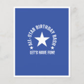 All Star Honkbal Budget Uitnodiging Verjaardag (Achterkant)