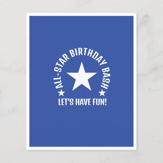 All Star Honkbal Budget Uitnodiging Verjaardag (Achterkant)