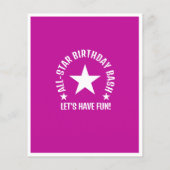 All Star Honkbal Roze Budget Uitnodiging voor verj (Achterkant)