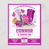 All Star Honkbal Roze Budget Uitnodiging voor verj (Voorkant)