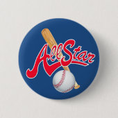 All Star Honkbal sportknop Ronde Button 5,7 Cm (Voorkant)
