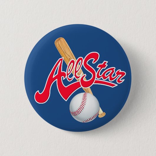 All Star Honkbal sportknop Ronde Button 5,7 Cm (Voorkant)