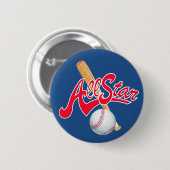 All Star Honkbal sportknop Ronde Button 5,7 Cm (Voorkant /achterkant)