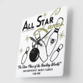 All Star Lanes, Skokie, Illinois Vierkante Klok (Hoek)