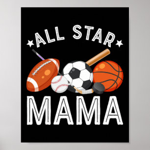 All Star Mama van de verjaardag jongen Sketll Voet Poster