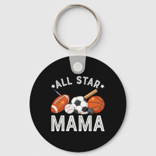 All Star Mama Van De Verjaardagsjongen Sketll Voet Sleutelhanger