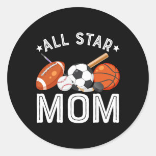 All Star Moeder Van De Verjaardag Jongen Sketll Vo Ronde Sticker