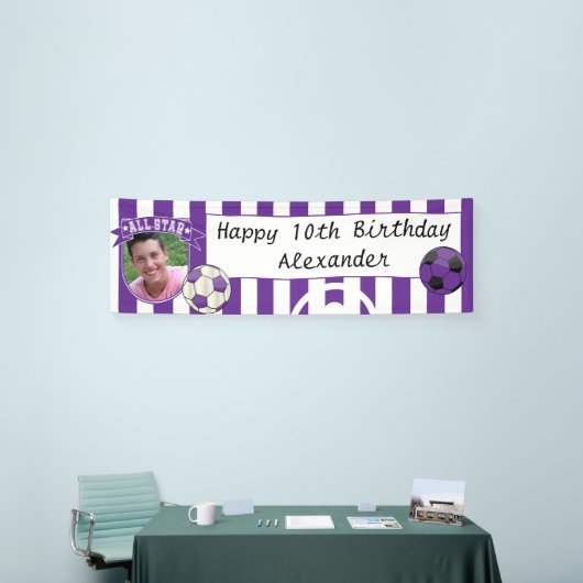 All Star Occasion Soccer Banner - Paars (Beurs)