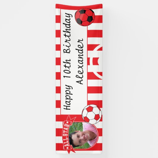 All Star Occasion Soccer Banner - Rood en wit (Verticaal)
