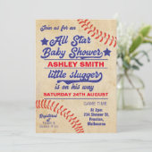 All Star of Baseball Baby shower Uitnodiging (Staand voorkant)