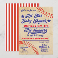 All Star of Baseball Baby shower Uitnodiging
